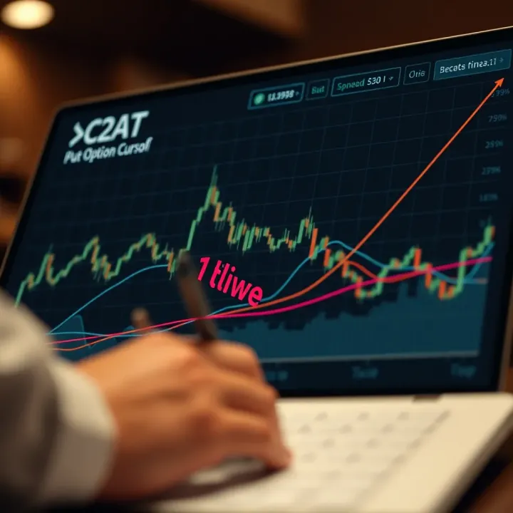 Graph displaying call and put option payoff curves illustrating financial option strategies