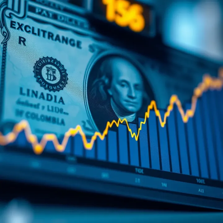 Graph showing trends in US dollar exchange rate affecting Colombia's economy