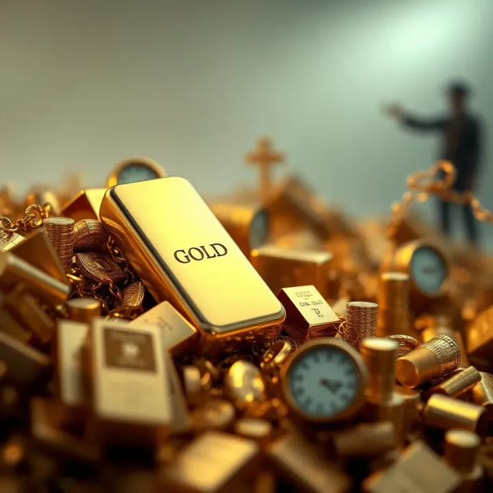 Visual representation of inflation and monetary policies affecting gold investment risks and opportunities