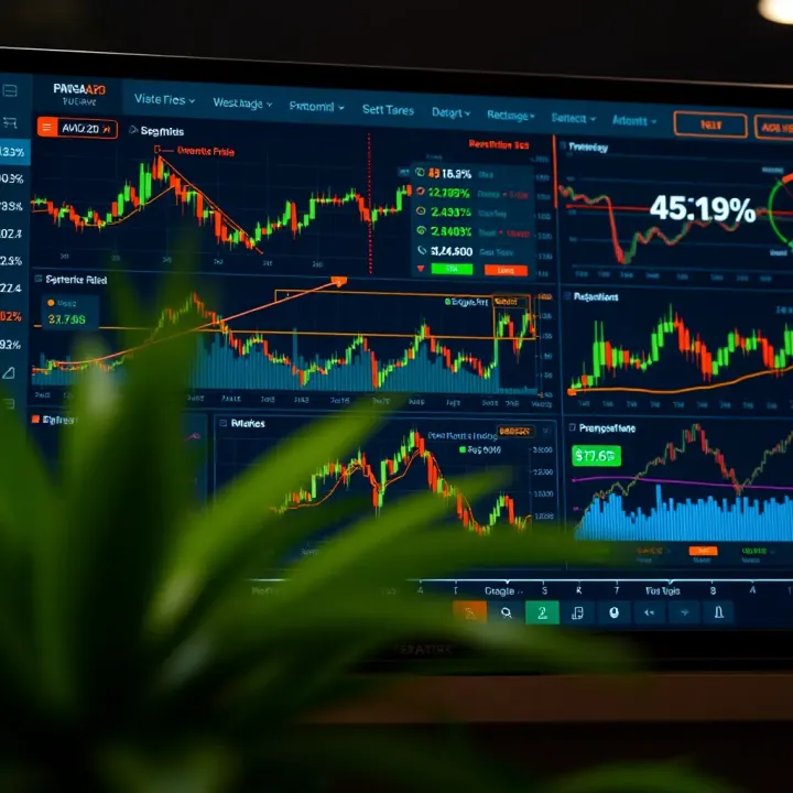 Dashboard showing various synthetic index charts and market trends