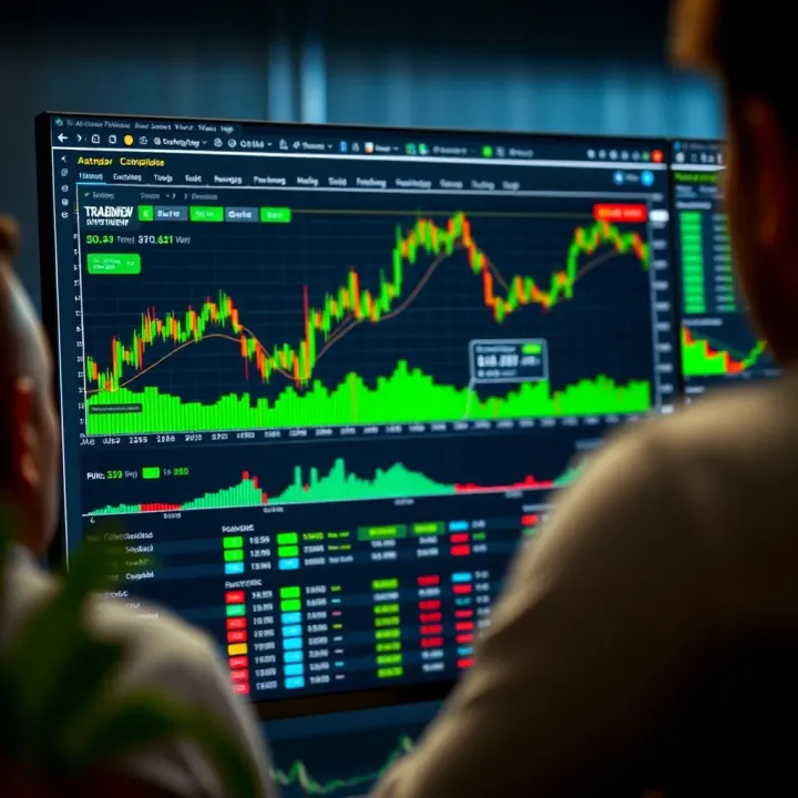 Interactive TradingView platform displaying customizable technical charts and analytical tools
