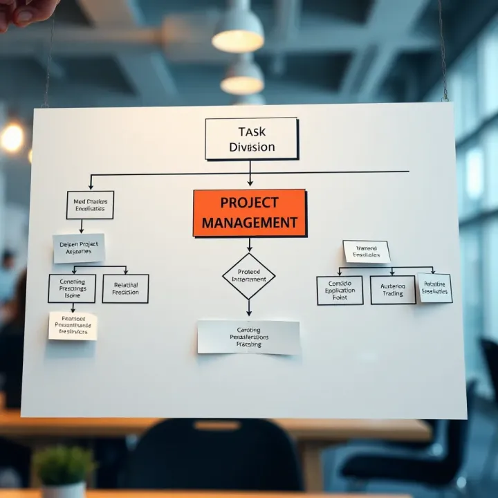 Task Division and Prioritization in Project Management Flowchart illustrating task division and prioritization in project management