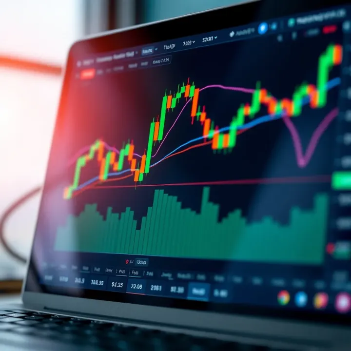 TradingView chart interface showing multiple technical indicators and price data