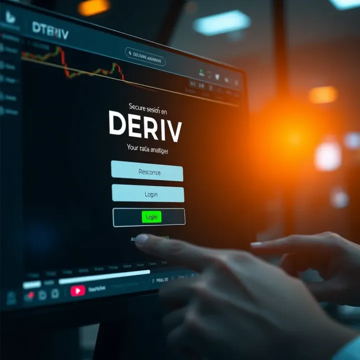 Secure Access to DERIV Platform for Colombian Users User entering login credentials on a digital trading platform securely