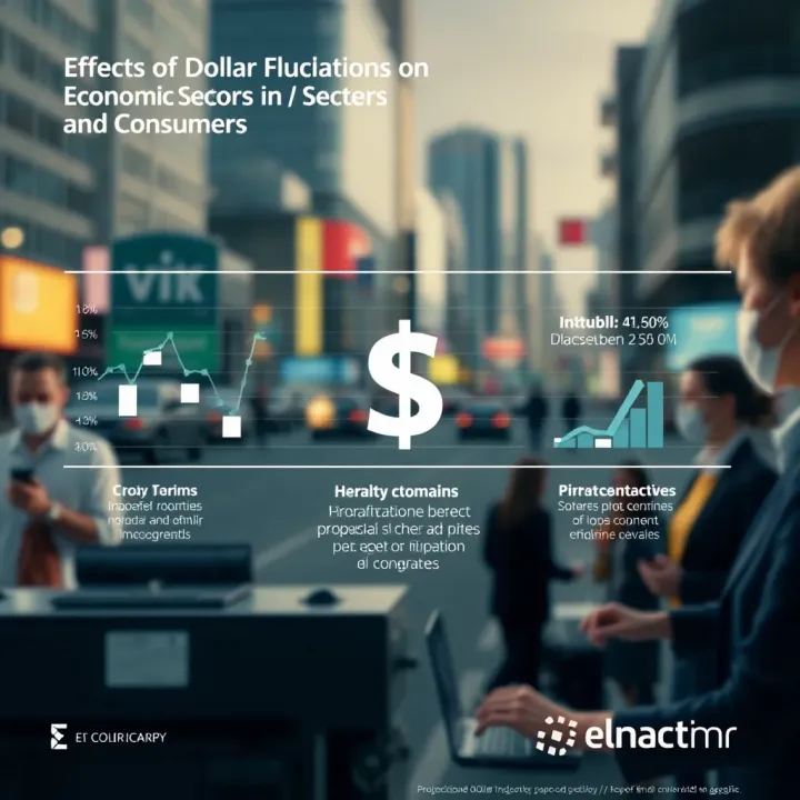 Infographic depicting the impact of dollar value changes on Colombian industries and consumer behavior