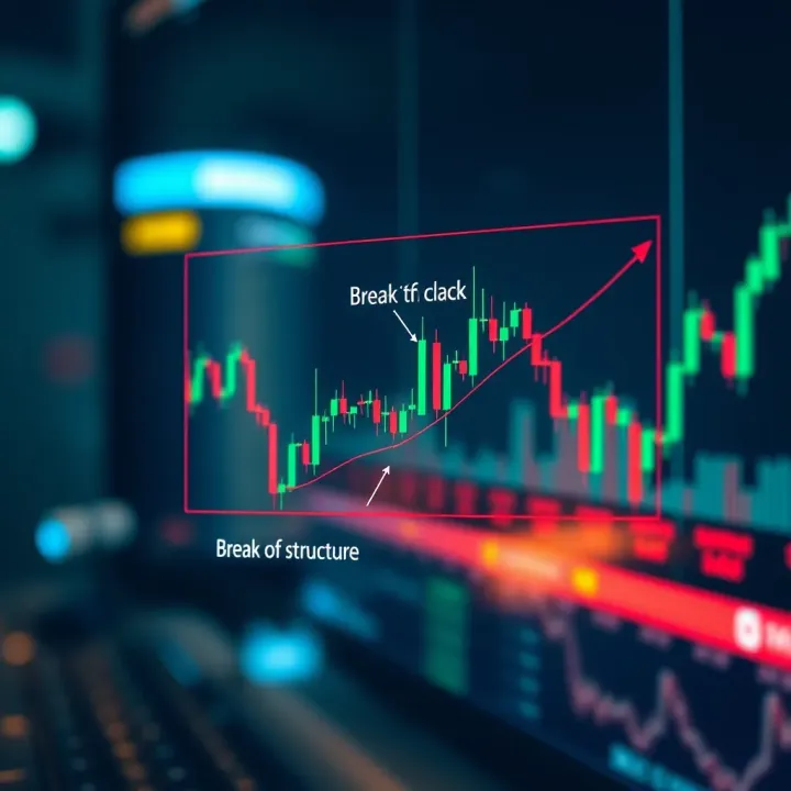 Role of Break of Structure in Trading Strategy and Risk Management Trading strategy diagram highlighting points of break of structure and its role in risk management
