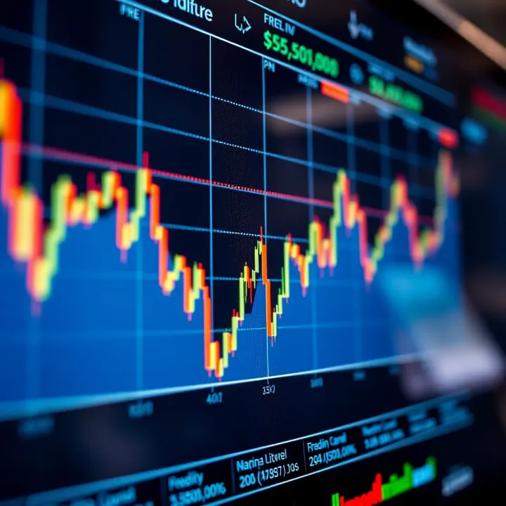 Graph showing stock price trends of Mercado Libre on a digital financial chart