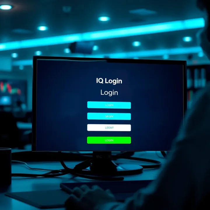 User interface showing the login screen of IQ Login platform with secure access options