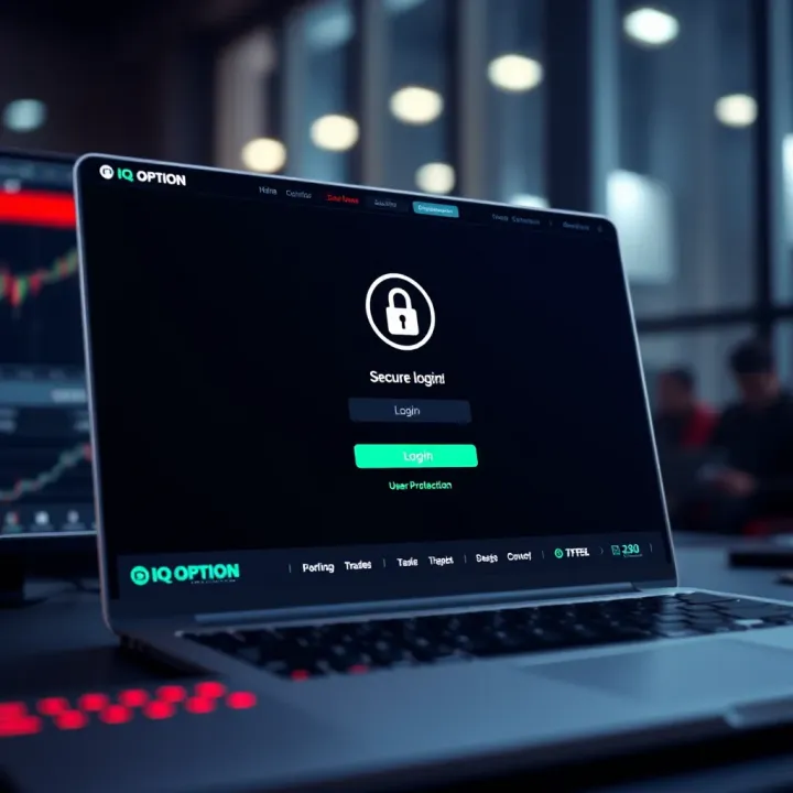 Secure login screen of IQ Option emphasizing user protection