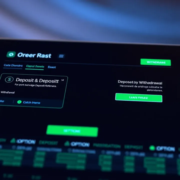 Secure financial transactions concept illustrating deposit and withdrawal options on a digital platform