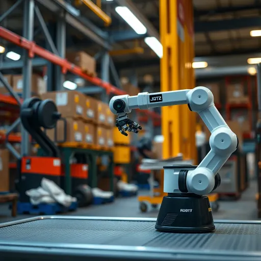 Visual representation of robotic applications in various industries including manufacturing and logistics
