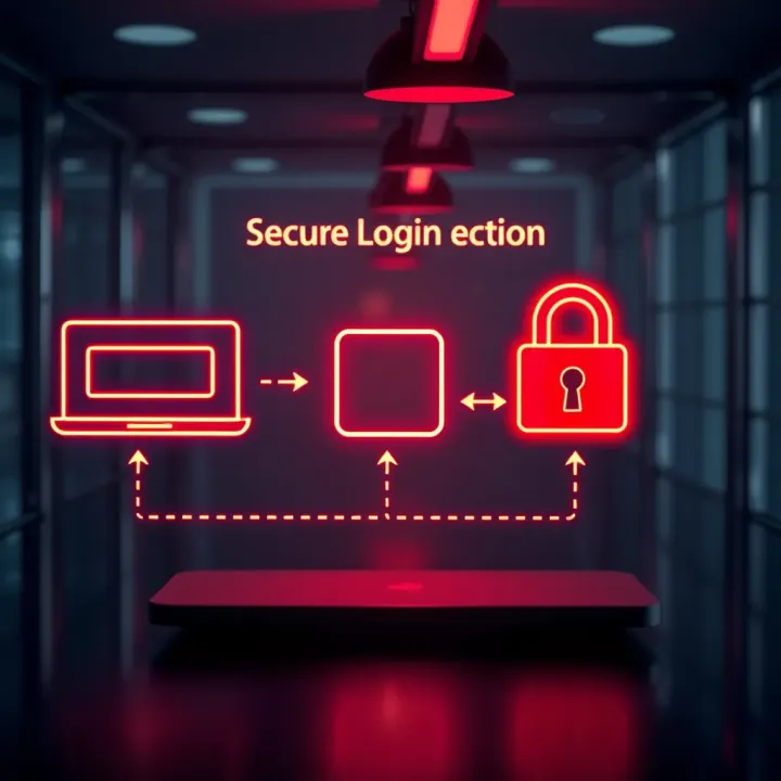 Diagram illustrating secure login redirection flow between a user device and digital platform