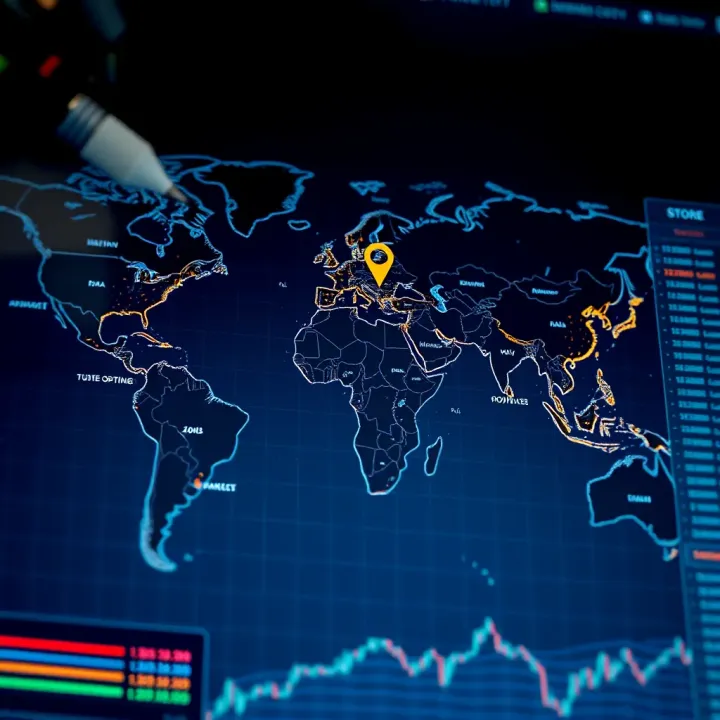 Global map highlighting different time zones relevant for international investors trading at the New York Stock Exchange