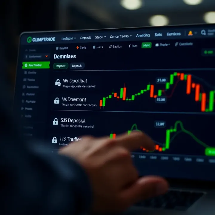 Secure Deposit and Withdrawal Methods on Olimptrade Secure online transaction screen illustrating deposit and withdrawal options in a trading application