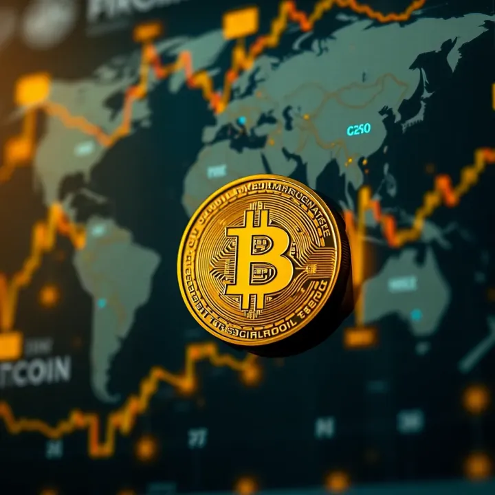 Visual representation of economic and social factors affecting Bitcoin's future value globally