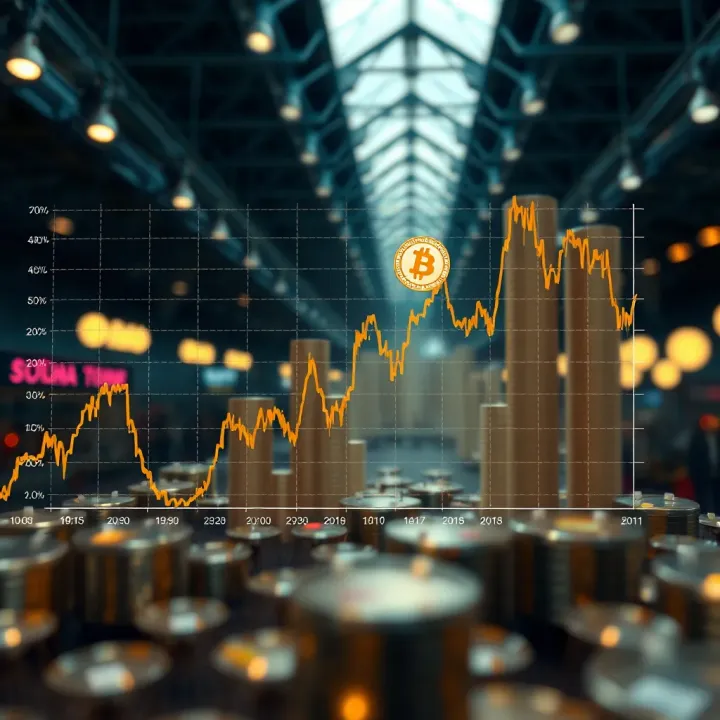 Graph showing trends and fluctuations in Solana cryptocurrency market value
