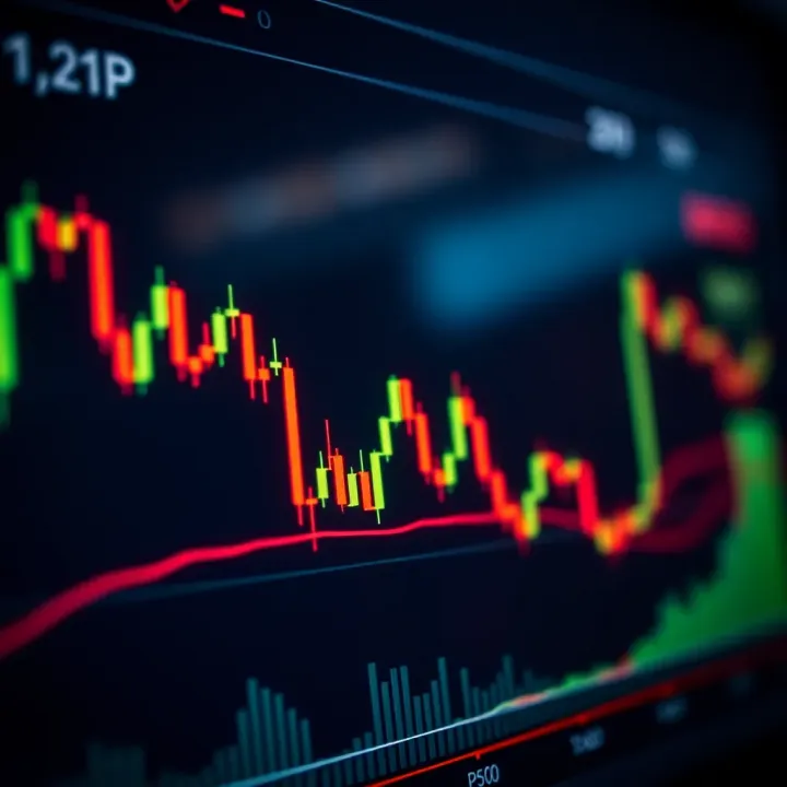 Graph showing currency pair price movement with pip value calculation