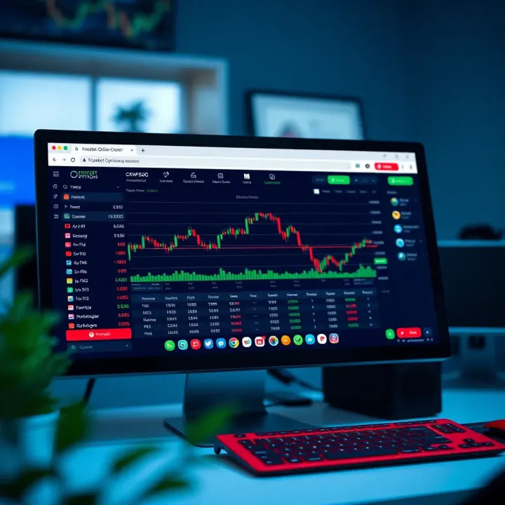 Interface of Pocket Option trading platform displayed on a computer screen