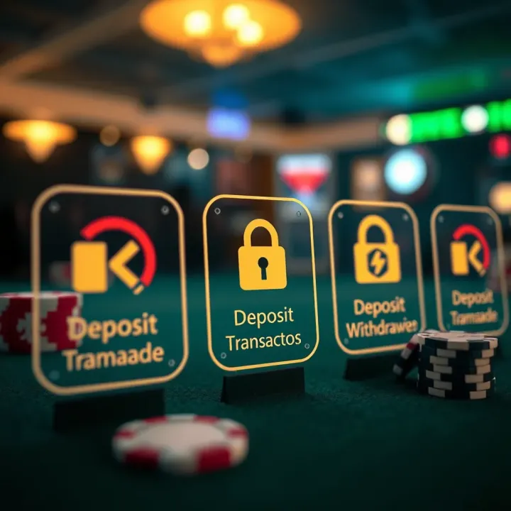 Secure transaction icons representing deposit and withdrawal options on Poker Option