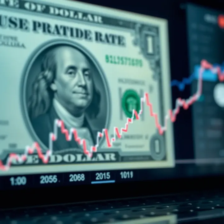 Graph showing the exchange rate fluctuations between the US dollar and Colombian peso