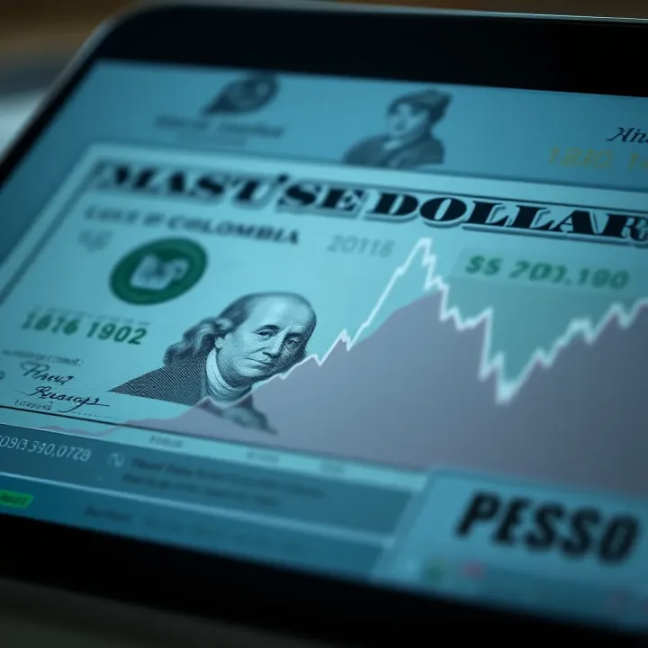 Graph showing fluctuations of the US dollar against the Colombian peso over time