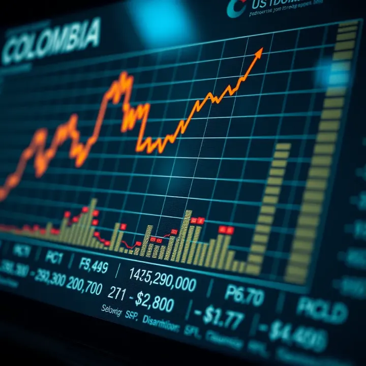 Graph showing economic indicators influencing the US dollar value in Colombia