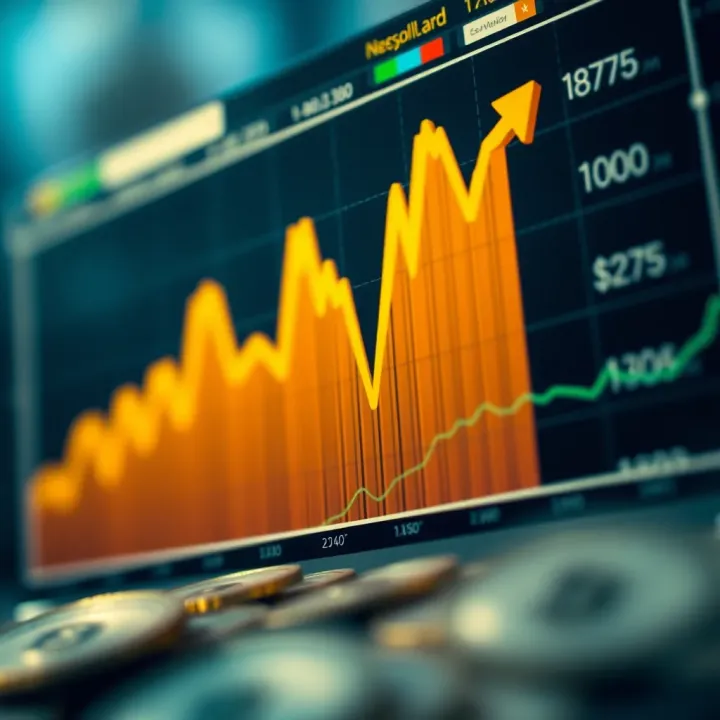 Graph showing recent fluctuations and future projections of the US dollar value