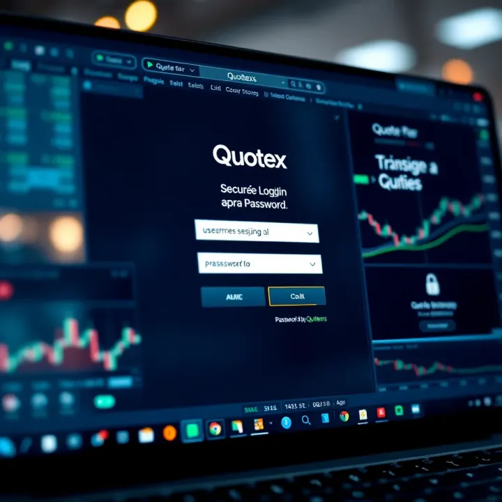 Secure login screen of Quotex platform with username and password fields