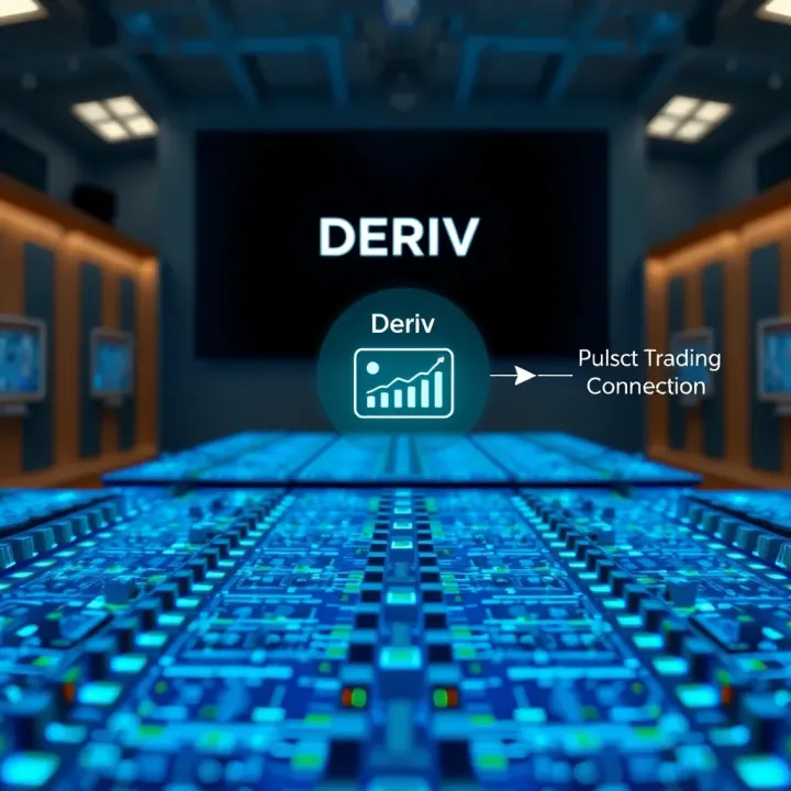 Diagram illustrating the role of a Deriv server as an intermediary optimizing connection for online trading in Colombia