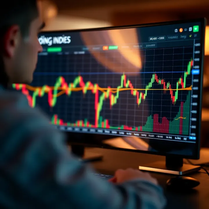 Technical chart of synthetic indices using TradingView interface