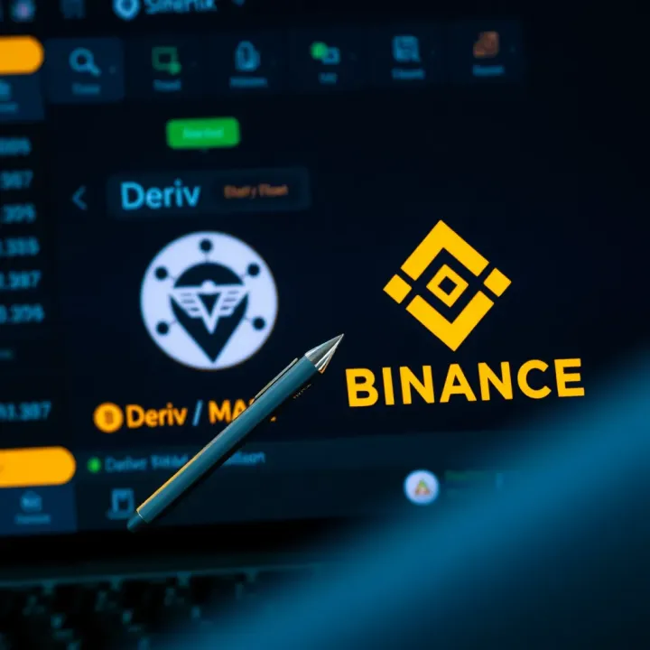 User interface showing transfer options between Deriv and Binance platforms