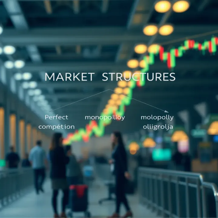 Diagram illustrating different market structures including perfect competition, monopoly, and oligopoly