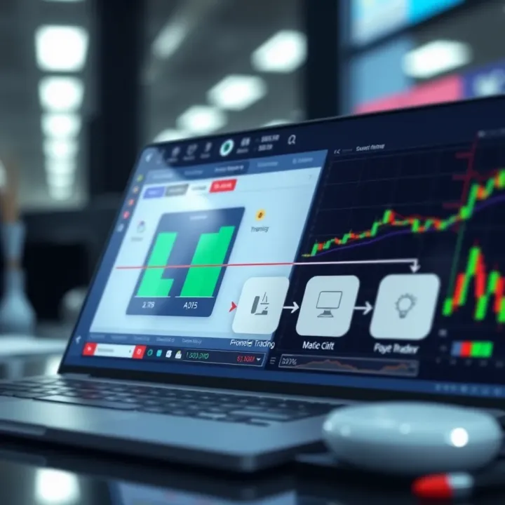 Automated Trading Workflow with APIs Diagram illustrating automated trading workflow using APIs with data flow between software components