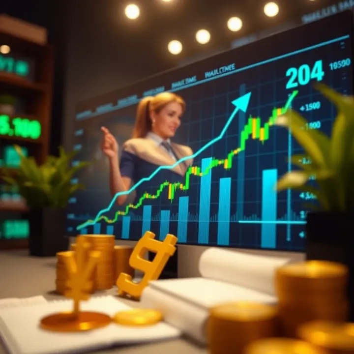 Illustration showing digital income growth through strategic data analysis