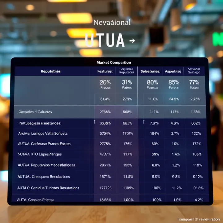 Comparison chart highlighting features and user ratings of UTUA against alternative services