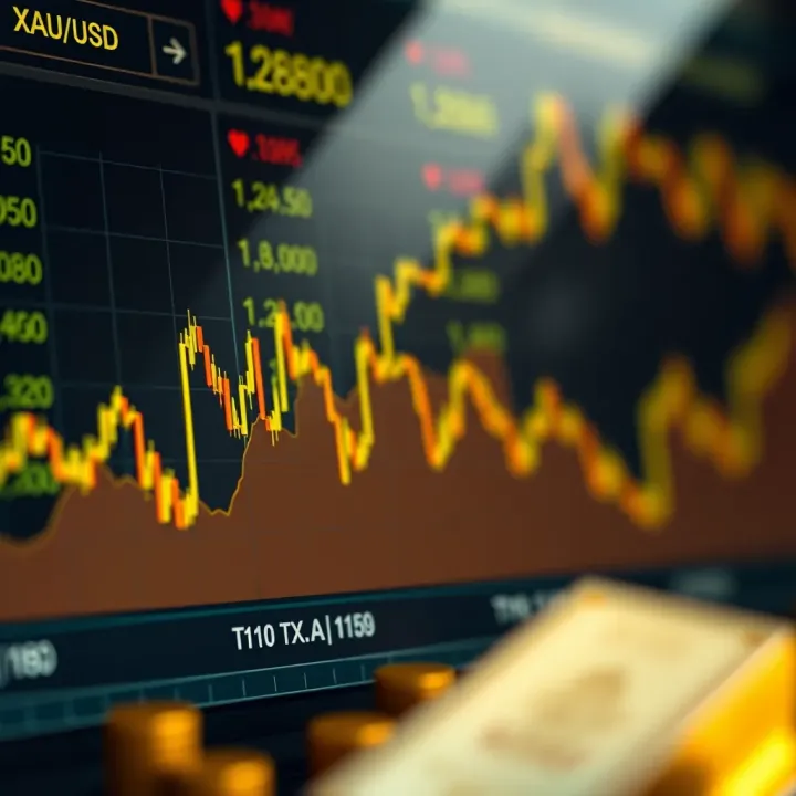 Chart illustrating forecast scenarios for XAU/USD with global market influences