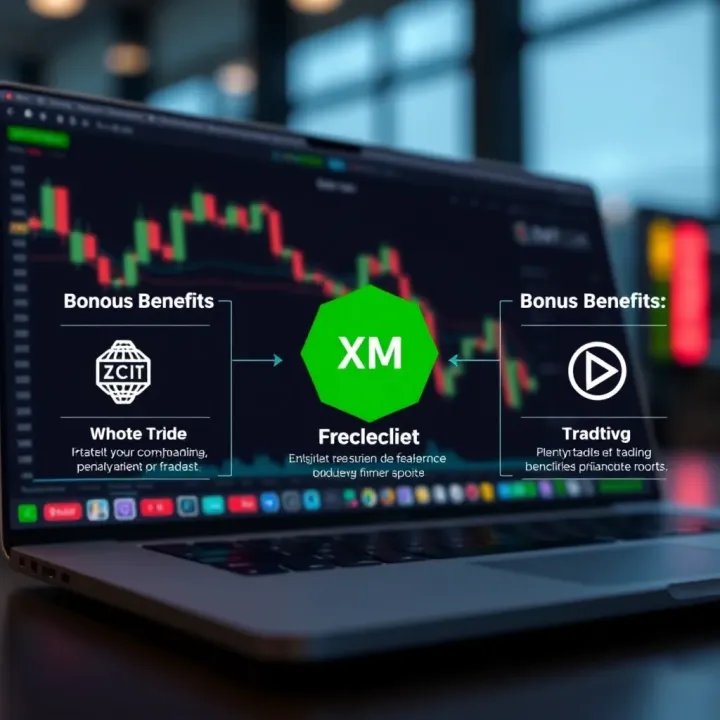 Graphic illustrating the concept of XM bonus benefits in trading platform